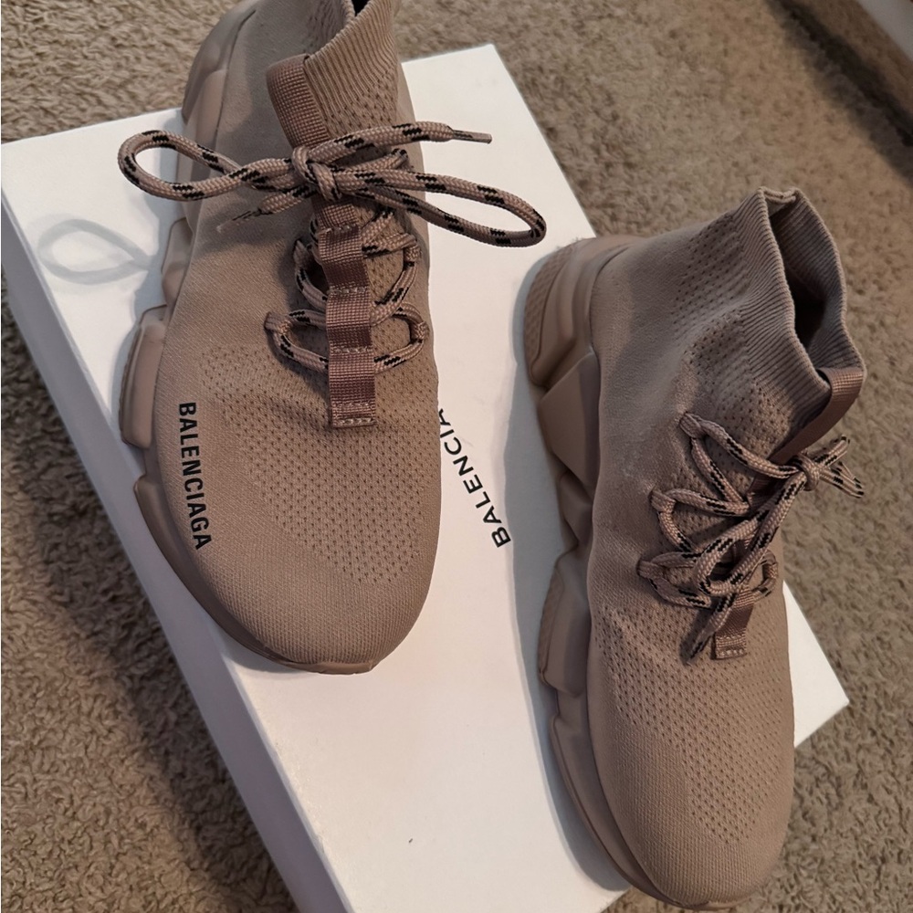 Balenciaga Beige High-Top Sneakers